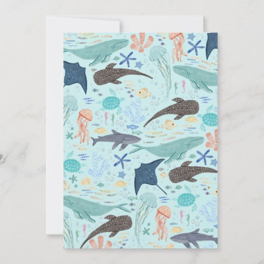 Onder het Zee Boy Baby shower Kaart (Achterkant)