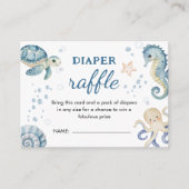 Onder het Zee! Boy Baby shower Luier Raffle Informatiekaartje (Voorkant)
