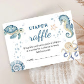 Onder het Zee! Boy Baby shower Luier Raffle Informatiekaartje