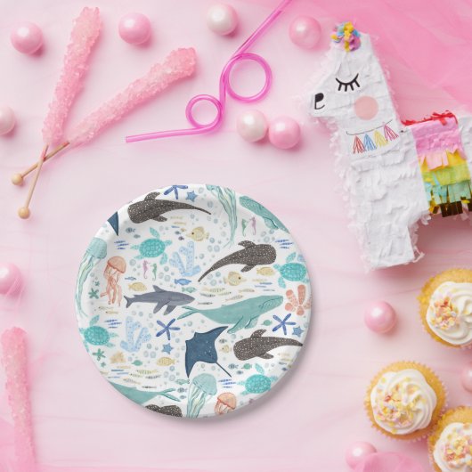 Onder het Zee Boy Baby shower Papieren Bordje (Feest)