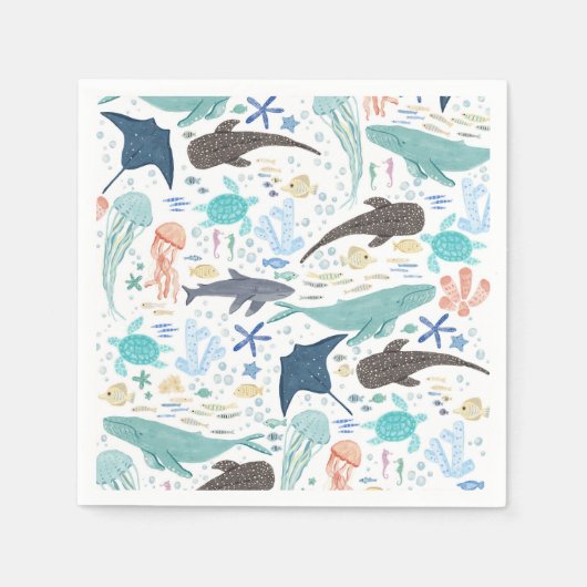 Onder het Zee Boy Baby shower Servet (Voorkant)