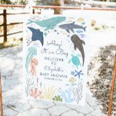 Onder het Zee Boy Baby shower welkomstbord Poster