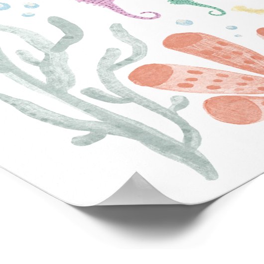 Onder het Zee Boy Baby shower welkomstbord Poster (Hoek)