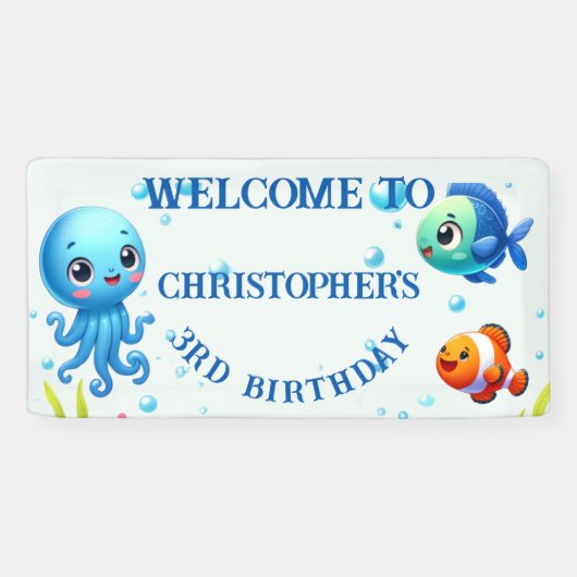 Onder het Zee Boy Birthday | Spandoek (Horizontaal)