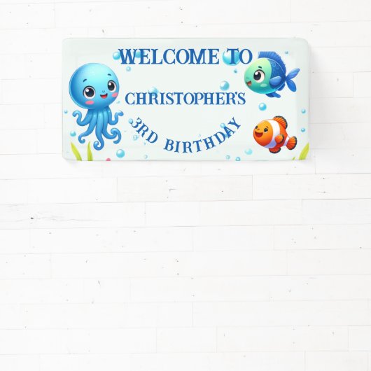 Onder het Zee Boy Birthday | Spandoek (Insitu)