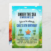 Onder het Zee Boy Kids Verjaardagsuitnodigingsfees Kaart (Voorkant / Achterkant)