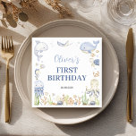 Onder het Zee Boy Ocean Animals Kids Birthday Servet<br><div class="desc">Voeg een vleugje plezier toe aan uw feesttafel met onze Under the Zee Boy Ocean Animals Kids Birthday Napkins! Deze schattige servetten zijn voorzien van speelse zeeen zoals haaien, walvissen en octopussen in vetblauwe en aquatonen - ideaal voor elk feest met een oceaanthema. Zacht, absorberend en duurzaam, ze zijn geweldig...</div>