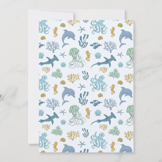 Onder het Zee Boy Verjaardagsfeest Kaart (Achterkant)