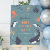Onder het Zee Boy Verjaardagsfeestje Welkomstbord Poster