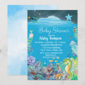 Onder het Zee Boys Baby shower Invitation Kaart (Voorkant / Achterkant)