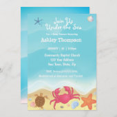 Onder het Zee Boys Baby shower Invitation Kaart (Voorkant / Achterkant)