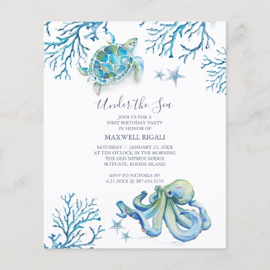 Onder het Zee Boys Budget 1e Verjaardagsuitnodigin (Voorkant)