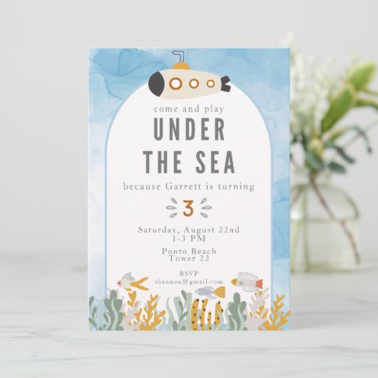 Onder het Zee Boys Verjaardagsuitnodiging Kaart
