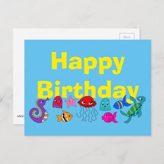 Onder het Zee Briefkaart (Voorkant / Achterkant)