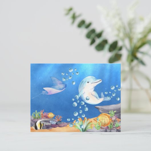 Onder het zee briefkaart (Staand voorkant)
