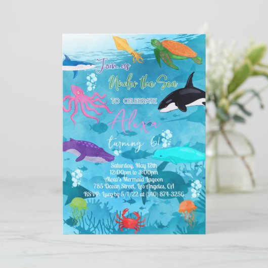 Onder het Zee Bright Kaart (Staand voorkant)