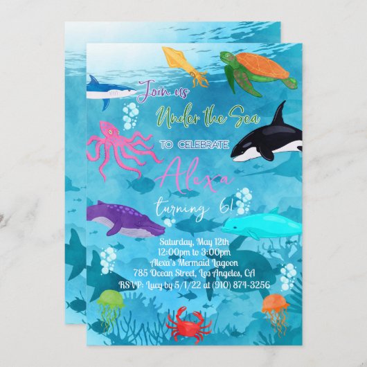 Onder het Zee Bright Kaart (Voorkant / Achterkant)