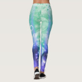 Onder het Zee Bubbles Green & Paarse Oceaan Leggings (Achterkant)