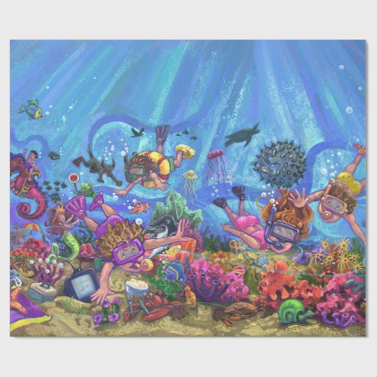 Onder het Zee Cadeaupapier (Vlak)