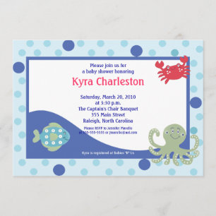 Onder het Zee Calypso Ocean Baby shower 5x7 Kaart