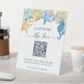 Onder het Zee Capture the love QR Code Wedding Reclamebord Met Voetstuk (Insitu)