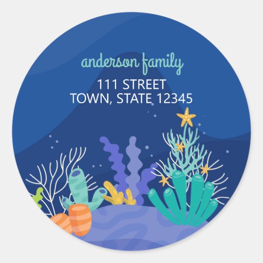 Onder het Zee Christmas Classic ronde Sticker (Voorkant)