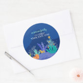 Onder het Zee Christmas Classic ronde Sticker (Envelop)