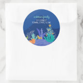 Onder het Zee Christmas Classic ronde Sticker (Tas)