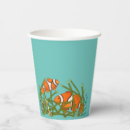 Onder het Zee Clown Fish Birthday Papieren Bekers