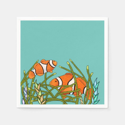 Onder het Zee Clown Fish Birthday Servet (Voorkant)