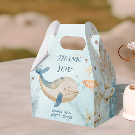 Onder het Zee Coral and Whale Baby shower Bedankdoosjes