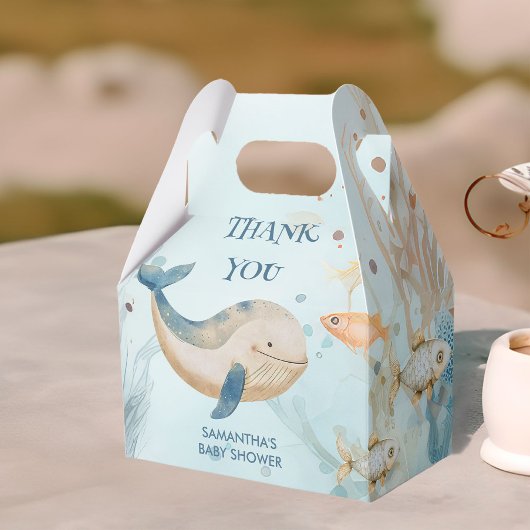 Onder het Zee Coral and Whale Baby shower Bedankdoosjes