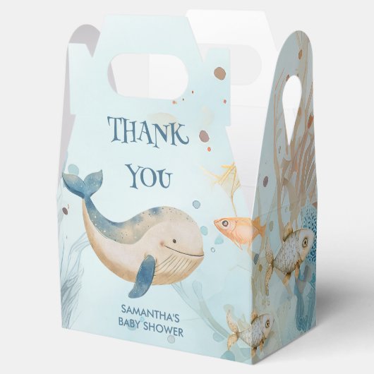 Onder het Zee Coral and Whale Baby shower Bedankdoosjes (Geopend)