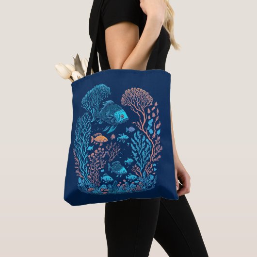 Onder het Zee Coral Reef Art Tote Bag (Dichtbij)