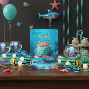 Onder het Zee Coral Reef Happy Birthday Kaart