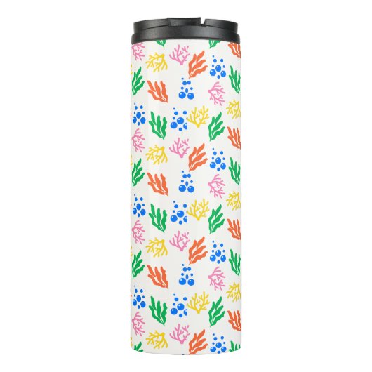 Onder het Zee Coral Seamless Pattern Thermosbeker (Achterkant)