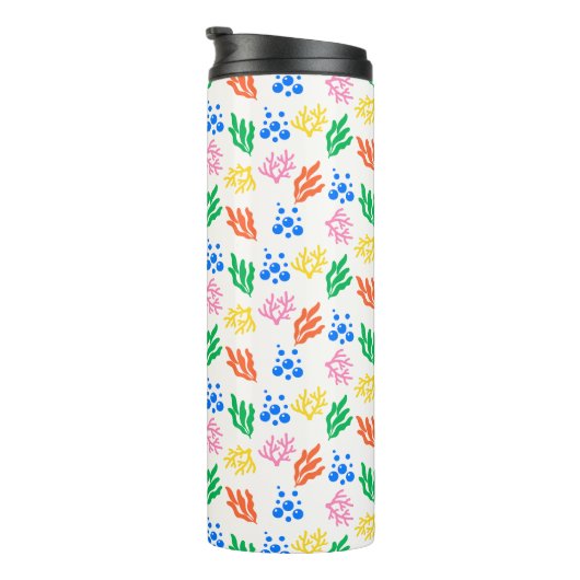 Onder het Zee Coral Seamless Pattern Thermosbeker (Geroteerd rechts)