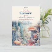 Onder het Zee Creatures Marine Life Baby shower Kaart (Staand voorkant)