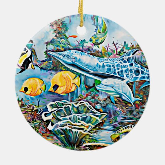 Onder het Zee Creatures Ocean Christmas Ornament (Achterkant)