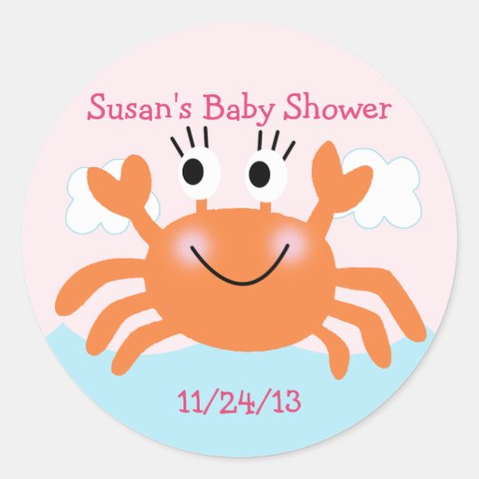 Onder het Zee Creatures/Stickers/Cupcake Toppers Ronde Sticker (Voorkant)