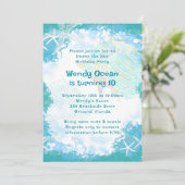 Onder het Zee Custom Birthday Party Invitations Kaart (Staand voorkant)