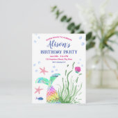 Onder het Zee Custom Name Party Invitation Kaart (Staand voorkant)