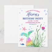 Onder het Zee Custom Name Party Invitation Kaart (Voorkant / Achterkant)