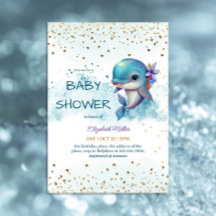 Onder het Zee Cute Dolphin Baby Boy Shower