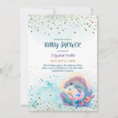 Onder het Zee Cute Dolphin Baby Girl Shower Kaart (Voorkant)