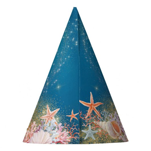 Onder het Zee Cute Shark Kind Birthday Feesthoedjes (Achterkant)