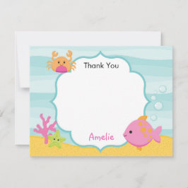 Onder het Zee Dank je kaart (meisjes) - Ocean