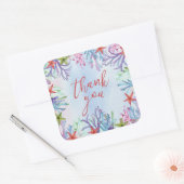 Onder het Zee Dank u wel! Vierkante Sticker (Envelop)