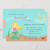 Onder het Zee, de Leuke Partij van de Verjaardag Kaart (Voorkant / Achterkant)