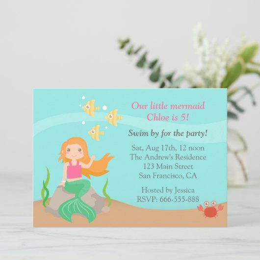 Onder het Zee, de Leuke Partij van de Verjaardag Kaart (Staand voorkant)